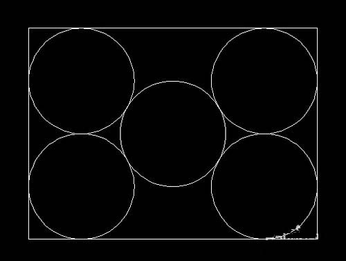 CAD中如何繪制矩形內(nèi)切五個圓