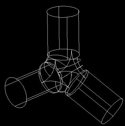 如何用CAD繪制一個(gè)三通管？